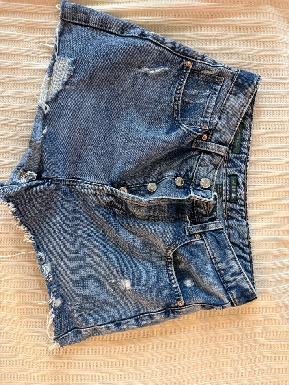 wild fable Light Blue Acid-Wash Denim Shorts